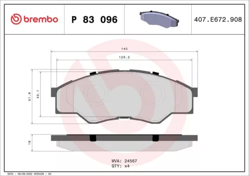 ABS Brake Pad Set, disc brake (P 83 096)