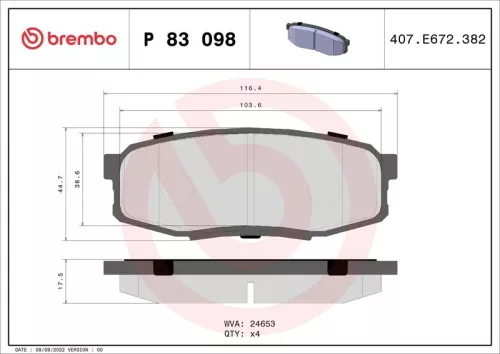 ABS Brake Pad Set, disc brake (P 83 098)