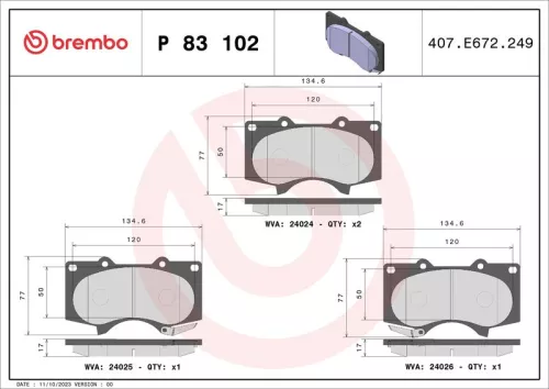 ABS Brake Pad Set, disc brake (P 83 102)