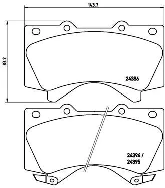 ABS Brake Pad Set, disc brake (P 83 107)