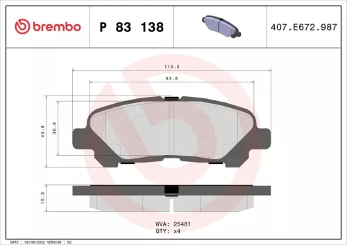 ABS Brake Pad Set, disc brake (P 83 138)