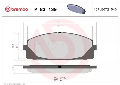 ABS Brake Pad Set, disc brake (P 83 139)
