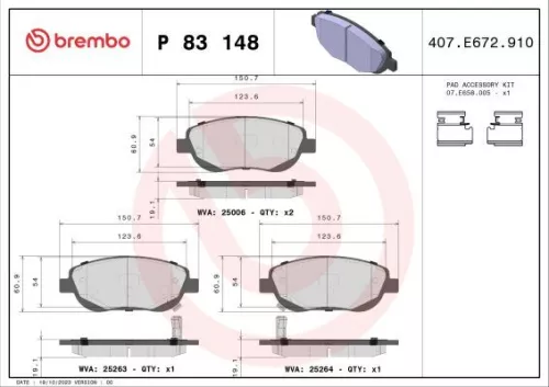 ABS Brake Pad Set, disc brake (P 83 148)