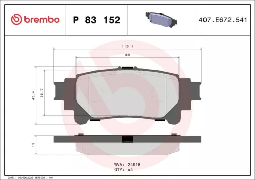 ABS Brake Pad Set, disc brake (P 83 152)