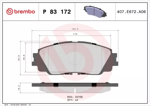 ABS Brake Pad Set, disc brake (P 83 172)