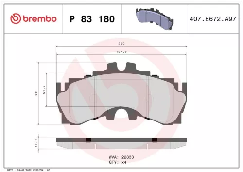 ABS Brake Pad Set, disc brake (P 83 180)