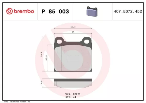 ABS Brake Pad Set, disc brake (P 85 003)