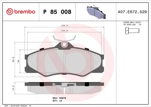 ABS Brake Pad Set, disc brake (P 85 008)