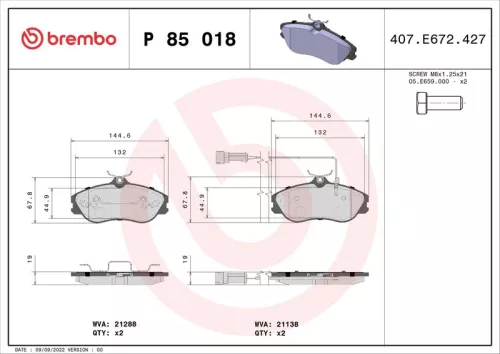 ABS Brake Pad Set, disc brake (P 85 018)