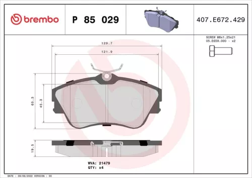 ABS Brake Pad Set, disc brake (P 85 029)
