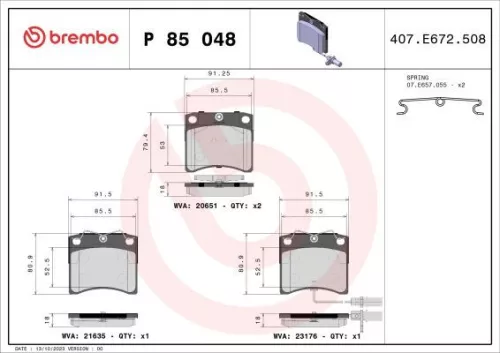 ABS Brake Pad Set, disc brake (P 85 048)