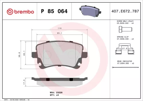 ABS Brake Pad Set, disc brake (P 85 064)