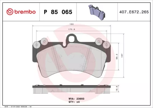 ABS Brake Pad Set, disc brake (P 85 065)