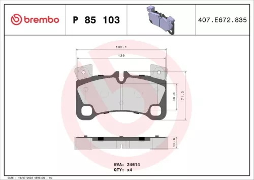 ABS Brake Pad Set, disc brake (P 85 103)