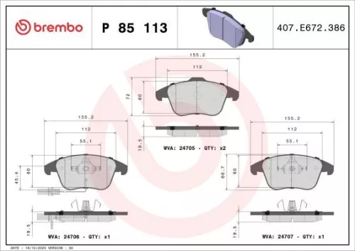 ABS Brake Pad Set, disc brake (P 85 113)