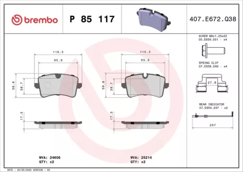 ABS Brake Pad Set, disc brake (P 85 117)