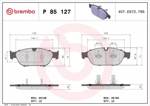 ABS Brake Pad Set, disc brake (P 85 127)