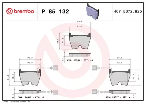 ABS Brake Pad Set, disc brake (P 85 132)