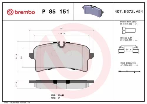 ABS Brake Pad Set, disc brake (P 85 151)
