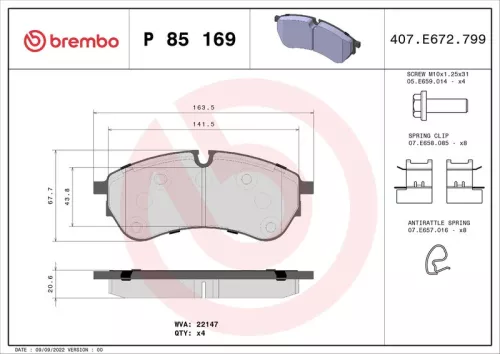 ABS Brake Pad Set, disc brake (P 85 169)
