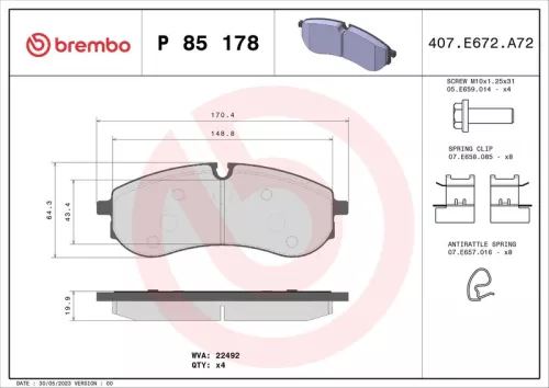 ABS Brake Pad Set, disc brake (P 85 178)