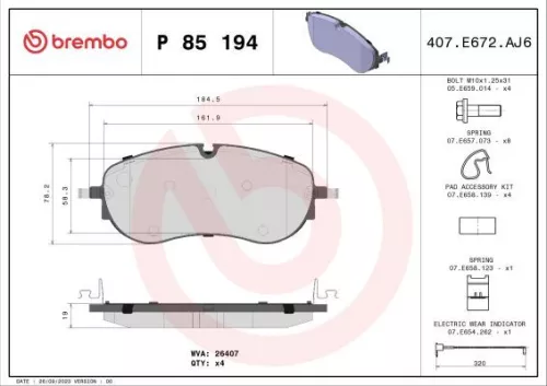 ABS Brake Pad Set, disc brake (P 85 194)