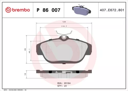 ABS Brake Pad Set, disc brake (P 86 007)