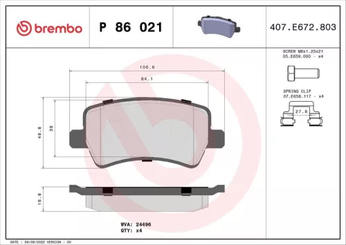 ABS Brake Pad Set, disc brake (P 86 021)