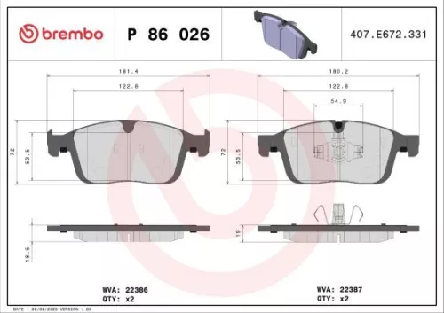 ABS Brake Pad Set, disc brake (P 86 026)