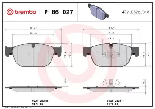 ABS Brake Pad Set, disc brake (P 86 027)