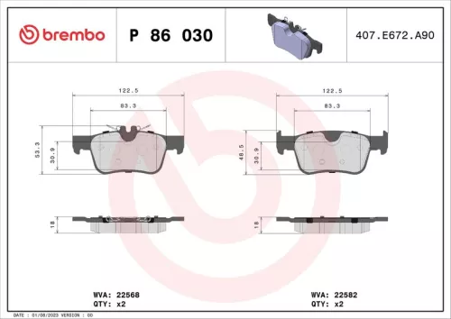 ABS Brake Pad Set, disc brake (P 86 030)