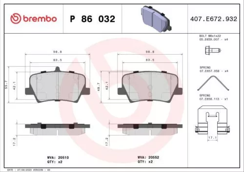 ABS Brake Pad Set, disc brake (P 86 032)