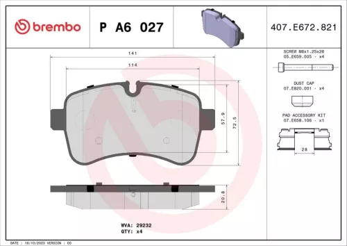 ABS Brake Pad Set, disc brake (P A6 027)